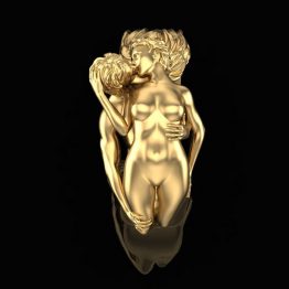 Nude couple kissing ring