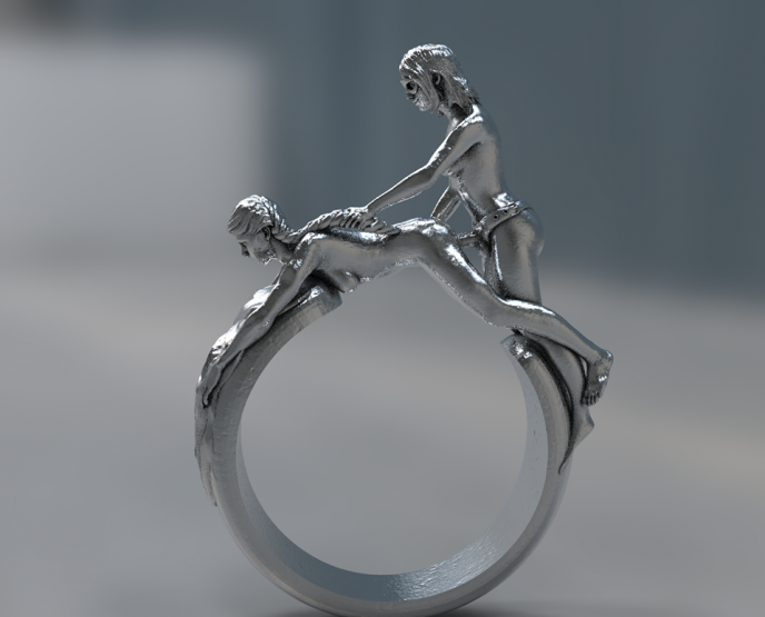 Two women doggy style sexual ring