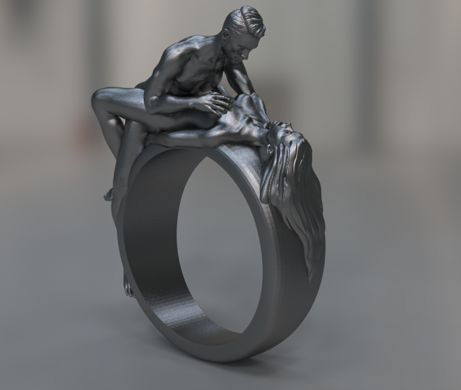 Nude couple missionary position ring
