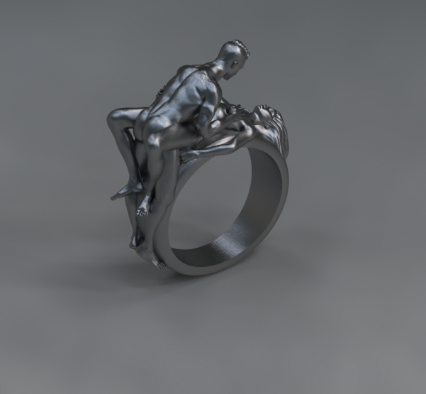 Nude couple missionary position ring