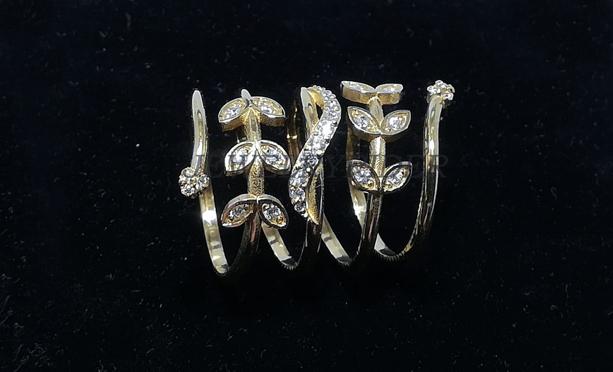 14K Gold Spiral Twist Diamond Ring | Harrisons Collection Fine Jewelry